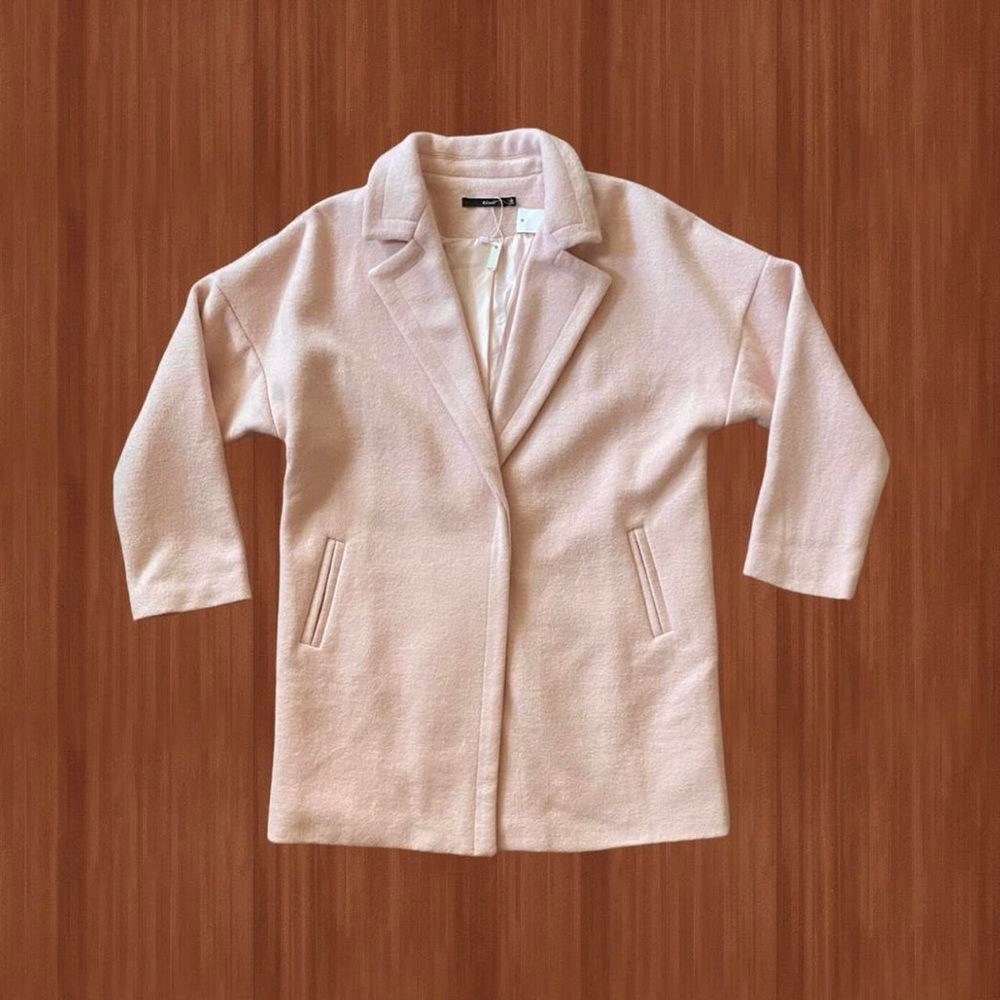 Event Light Pink Wool Blend Mid-Length Coat - Size L